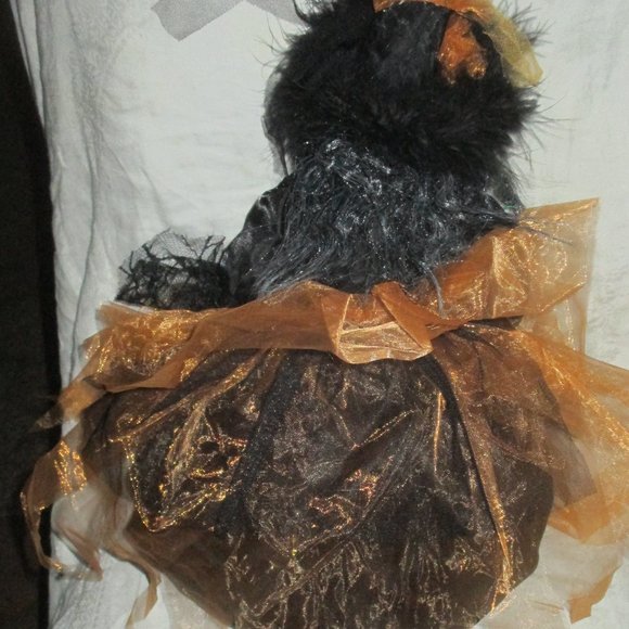 Halloween Witch with Feathers and Spider K&K Interiors Porcelain 24 Inches - Picture 2 of 4